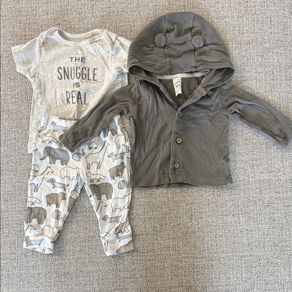 Carter's Gray Baby Hoodie Set